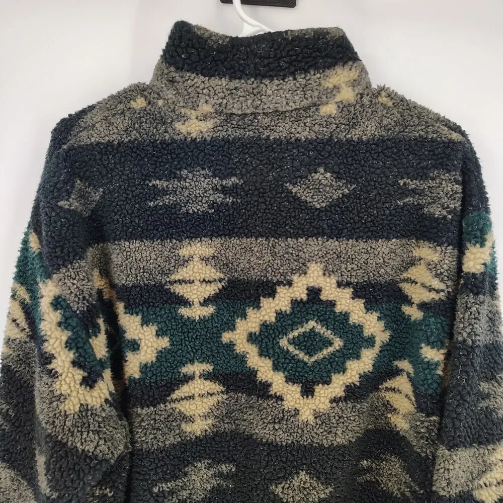 Vintage Polo Ralph Lauren Sweater Aztec Southwestern Sherpa Fleece Pullover L